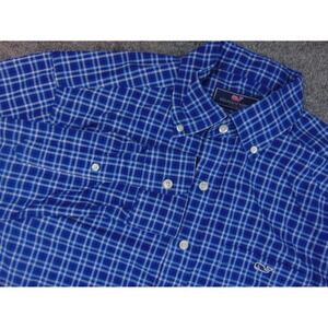 Vineyard Vines Shirt Mens Small Classic Fit Blue Plaid Tucker Shirt